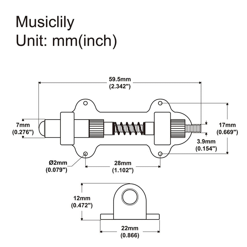 Musiclily Pro Guitar Brass Tremolo Arming Adjuster Tremsetter Set Tremolo Stopper Stabilizer for Floyd Rose and Other Floating Tremolo Bridge Systems Single