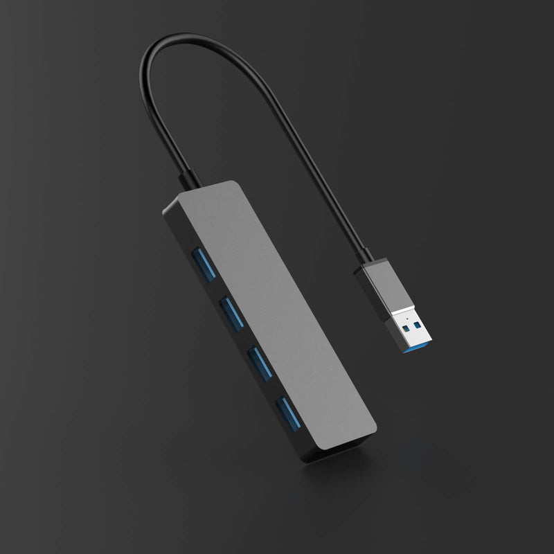USB 3.0 Hub 4-Port, Ultra Slim 4 in 1 USB Data Hub Compatible with Mac Pro/Mini, Microsoft Surface Pro, Dell XPS 15, and More