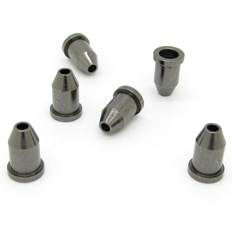 Pxyelec Chrome Guitar String Mounting Ferrules String Bushing Black for Tele Start Pack of 6