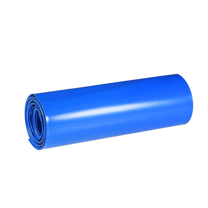 uxcell Battery Wrap, 230mm Flat Width 140mm Dia 1m PVC Heat Shrink Tube Wraps for Big Battery Pack Blue