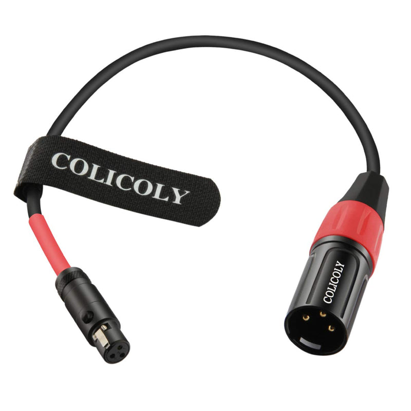 [AUSTRALIA] - COLICOLY Mini XLR to XLR Cable, 3 Pin Mini XLR Female (TA3F) to Regular XLR Male Pro Lapel Microphone Cable - 1ft 