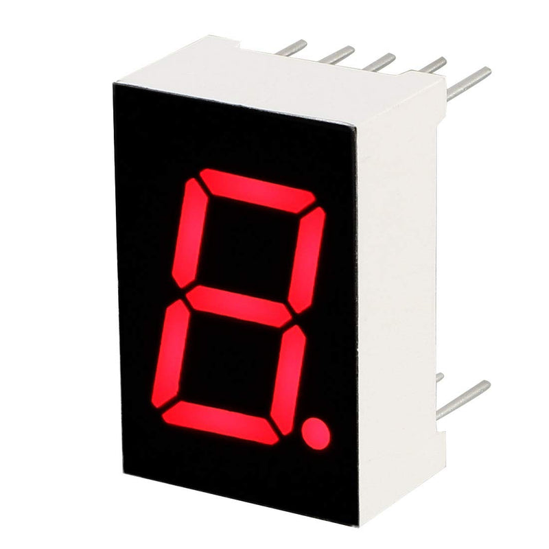 uxcell Common Cathode 10 Pin 1 Bit 7 Segment 0.75 x 0.5 x 0.31 Inch 0.5" Red LED Display Digital Tube 4pcs