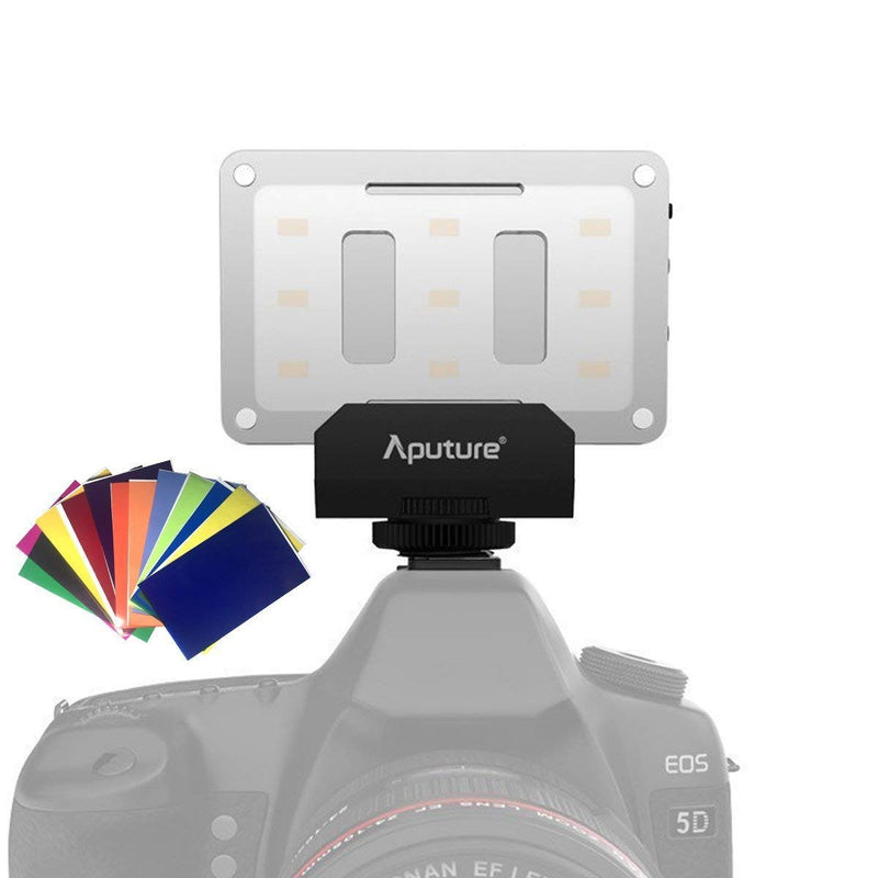 Aputure Amaran AL-M9 Mini Pocket LED Video Light On-Camera Fill Light + 12 pcs EXTRA Color Gel Filter, Portable Photography Light Video Shooting Accessories