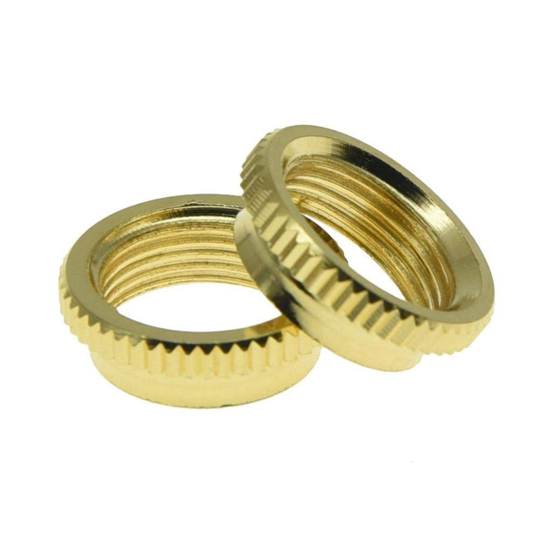 Dopro 10x USA Thread Fine Knurled 15/32" Deep Nut Guitar Toggle Switch Nut Fits Les Paul with Switchcraft Switches Gold