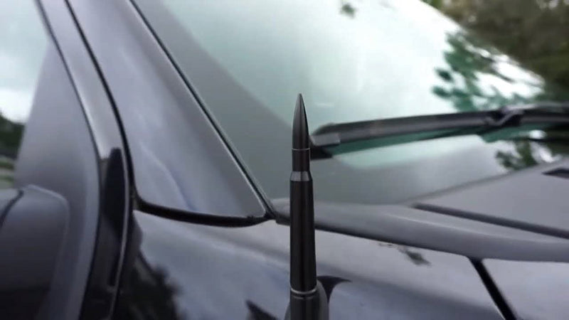 [AUSTRALIA] - Bullet Antenna Car Truck Accessories for Ford F150 F250 F350 Super Duty Raptor Bronco Trucks Dodge RAM 1500 2500 3500 (Fits All Truck Model Years) Made with 6061 Billet Aluminum Construction BLACK 