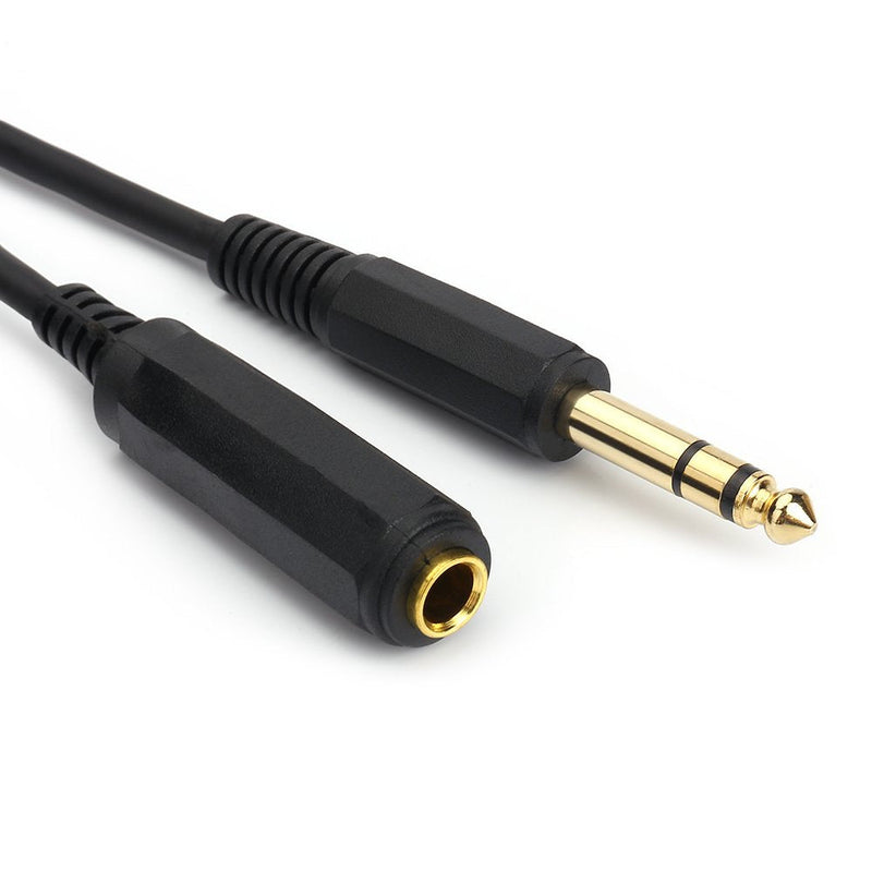 Disino 1/4 Inch Male to Female Stereo Extension Cable Gold Plated Quarter inch Headphone Extension Cable Cord- 10FT/3 Meters 10 Feet