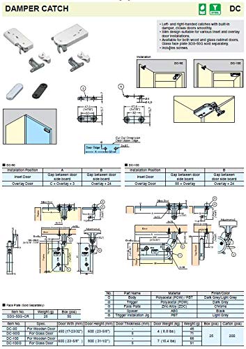 Sugatsune, Lamp DC-90G and SDS-50G/BLK Catches and Latches 1