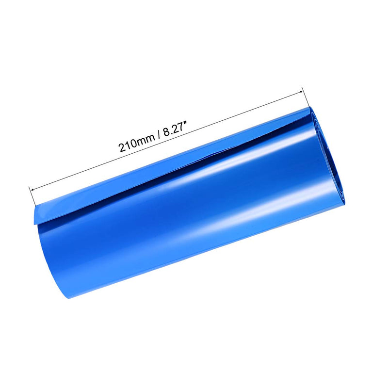 uxcell Battery Wrap, 210mm Flat Width 133mm Dia 1m PVC Heat Shrink Tube Wraps for Big Battery Pack Blue