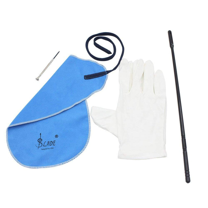 Flute Cleaning Kit Set with Cleaning Cloth Stick Screwdriver Gloves,Cleaning Cloth Flute Cleaning Kit