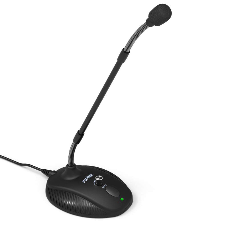 [AUSTRALIA] - Computer Microphone,Fifine Desktop Gooseneck Microphone,Mute Button with LED Indicator,USB Microphone for Windows and Mac Ideal for Gaming Streaming YouTube Podcast-K052 