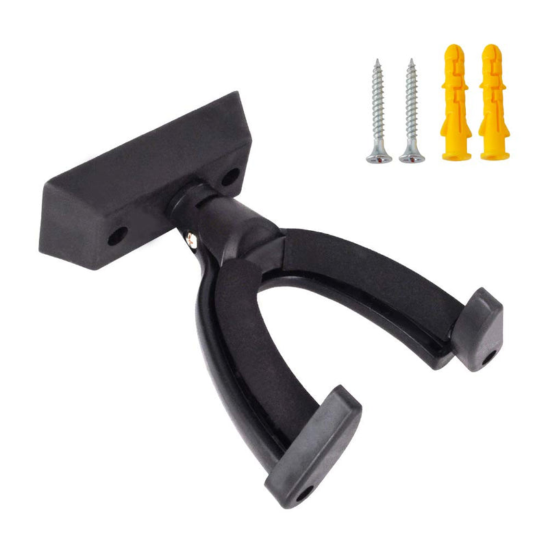 Eastrock Guitar Wall Mount Hanger Auto Lock,Guitar Hanger Wall Hook Holder Stand for Acoustic, Electric, Classical, Bass Guitar Stand，Guitar Accessories (Black) Black