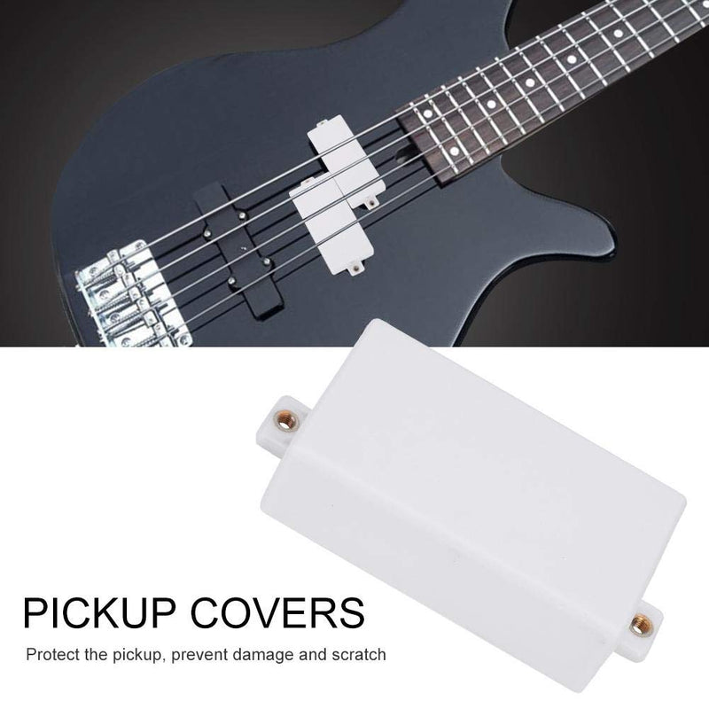 Bnineteenteam 2Pcs Guitar Humbucker Pickup Covers Humbucker Plastic Sealed Pickup Covers Electric Guitar Pickup Covers White