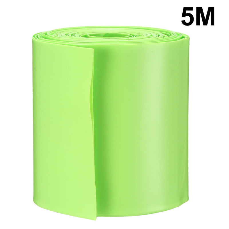uxcell Battery Wrap PVC Heat Shrink Tubing 65mm Flat Width for AA Power Supplies 5 Meters Length Bright Green