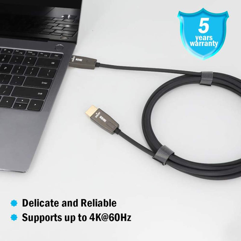 BlueAVS 4K HDMI Fiber Optical Cable 15FT, HDMI 2.0 Cable 18Gbps 4K@60Hz ARC CEC HDCP High Speed Slim HDMI Cable