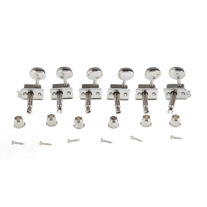 Musiclily Pro Vintage Guitar Tuners Split Shaft 6 in- Line Machine Heads Tuning Pegs Keys Set for Squier Classic Vibe Fender Strat/Tele Style, Nickel