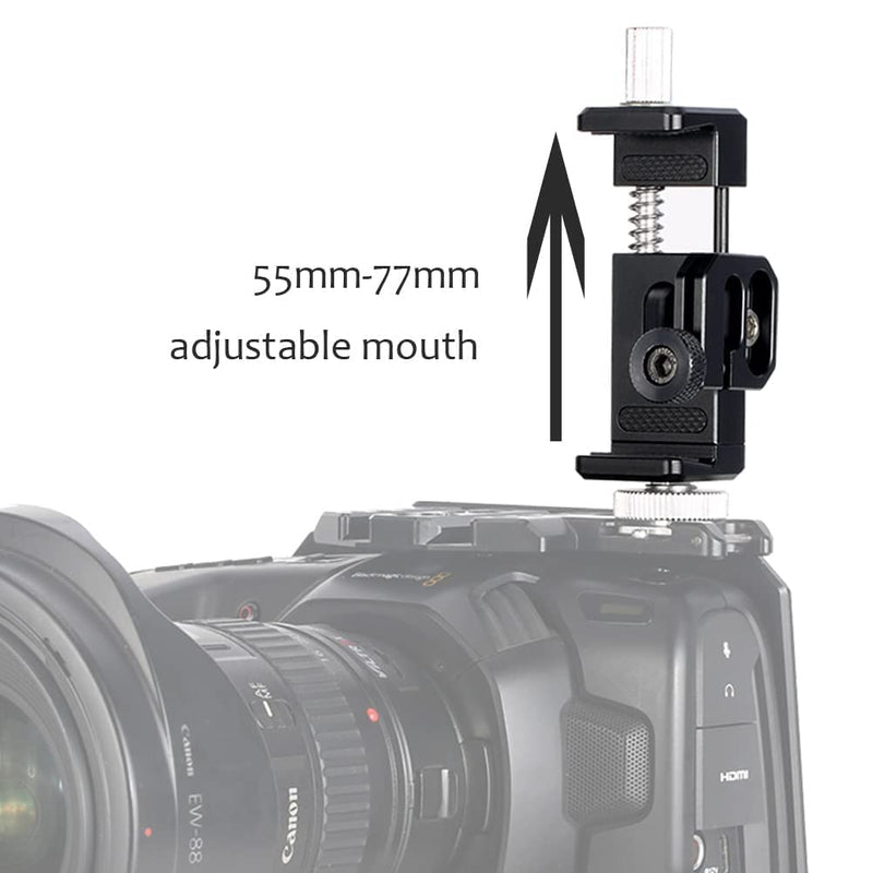 NICEYRIG SSD Holder Mount for Samsung T5 T7 SSD, SanDisk SSD, Power Bank, Smartphone Applicable for BMPCC 6K Pro/6K/4K Z CAM with USB-C Cable Lock Clamp - 488