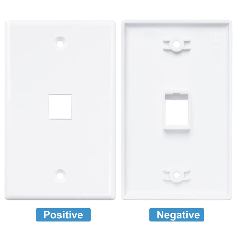 Iwillink (4-Pack) 1-Port Ethernet Wall Plate, Keystone Jack Wall Plate with RJ45 Keystone Inline Coupler insert, Female to Female Cat6 Keystone Jack Wall Plate, Blue 4 Pack 1-Port