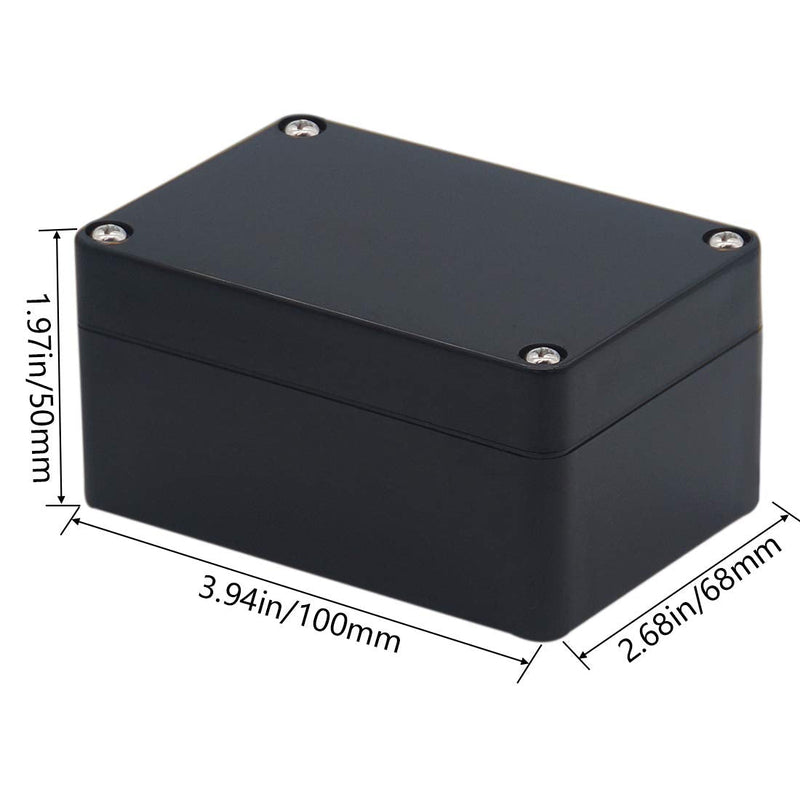 Otdorpatio 2 Pack Project Box ABS Plastic Black Electrical Boxes IP65 Waterproof DIY Electronic Junction Box Power Enclosure 3.94x2.68x1.97 inch(100 x 68 x50 mm) 3.94"x2.68"x1.97"(2Pcs)