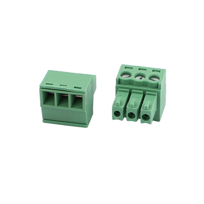 uxcell 20Pcs 300V KF2EDGK 3.5mm Pitch 3-Pin PCB Screw Terminal Block Connector