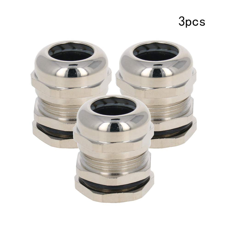 Heyiarbeit Metal Cable Gland, 3 Pack M22*1.5 10-13mm Waterproof Joint Cable Gland Waterproof Adjustable Connector 3pcs