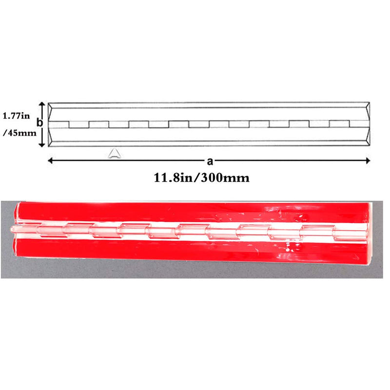 Transparent Plastic Acrylic 300mm Continuous Piano Hinge 12" Acryl-Hinge Acrylic 12 inch Hinge（Self- Adhesive） 2 Pack , ， for DIY Transparent Box, Display Stand etc.