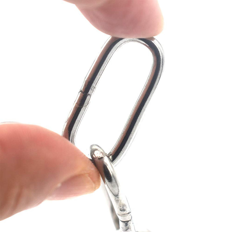 [AUSTRALIA] - Bytiyar 2 pcs Stainless Steel Safety Chains 20in (L) x 0.12in (T) Long Link Chain Rings Light Duty Coil Chain for Hanging Pulling Towing Length*Thickness_50cm * 3mm_2 pcs 