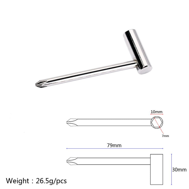 ammoon Guitar Truss Rod Wrench with 7mm Nut Driver 1/4" 6.35mm Cross Screwdriver for Taylor Guitar Steel