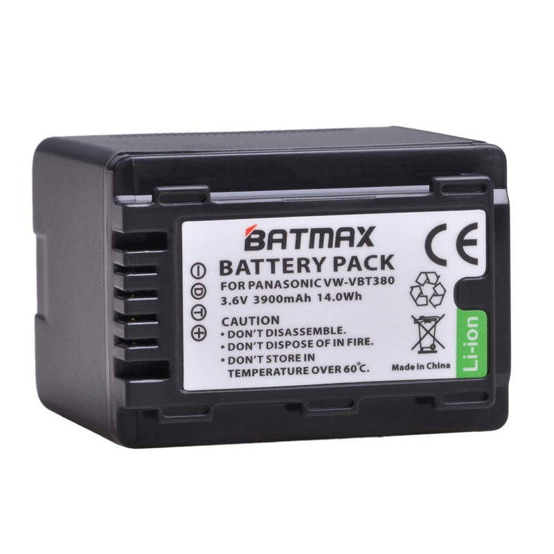 Batmax 1Pc 3900mAh VW-VBT380 VW-VBT190 Battery + LCD USB Charger Plug for Panasonic HC-VX1,HC-VX11,HC-V800,HC-V808,HC-V720,HC-V727,HC-V730,HC-V750,HC-V757,HC-V760,HC-V770