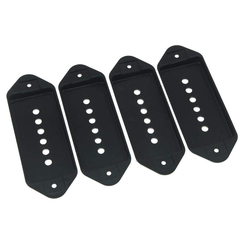 KAISH Pack of 4 Black Plastic P90 Dog Ear Pickup Covers Dog Ear Guitar Pickup Cover Pole Spacing 1-15/16"(49.2mm)