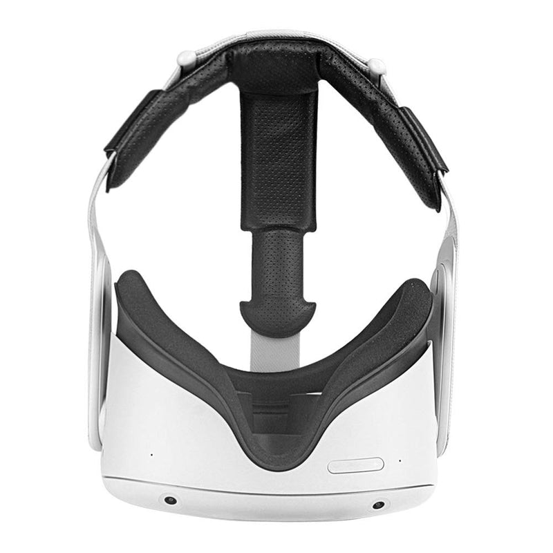 CALIDAKA VR Headset Strap Replacement with Oculu-s Quest 2 Headband Cushion Gravity Pressure Reducing Fixing Sweatproof Head Comfortable Soft Black