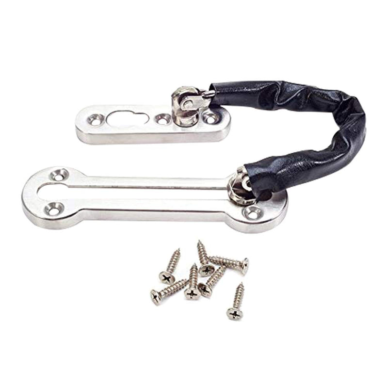 MroMax Home Safety Burglarproof Chain Door Guard 304 Stainless Steel Security Lock for Door and Home Security Silver Tone 2Pcs