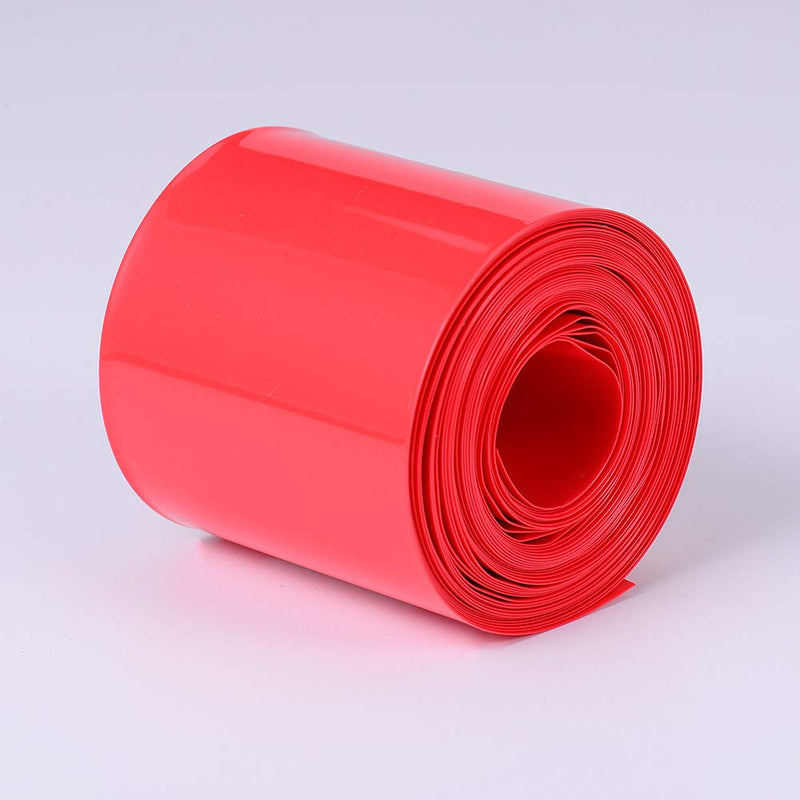 Othmro Battery Shrink Wrap PVC Heat Shrink Tubing Flat Width 50mm, Length 5m for Big Battery Pack Power Red 50mm/1.97"x5m/16.4ft