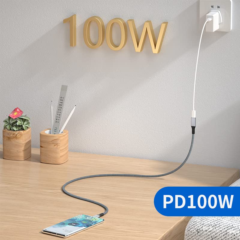 cablecc USB-C USB 3.1 Type-C Male to Female Extension Data Cable 10Gbps 100W with Sleeve for Laptop Phone 20CM Straight -20cm