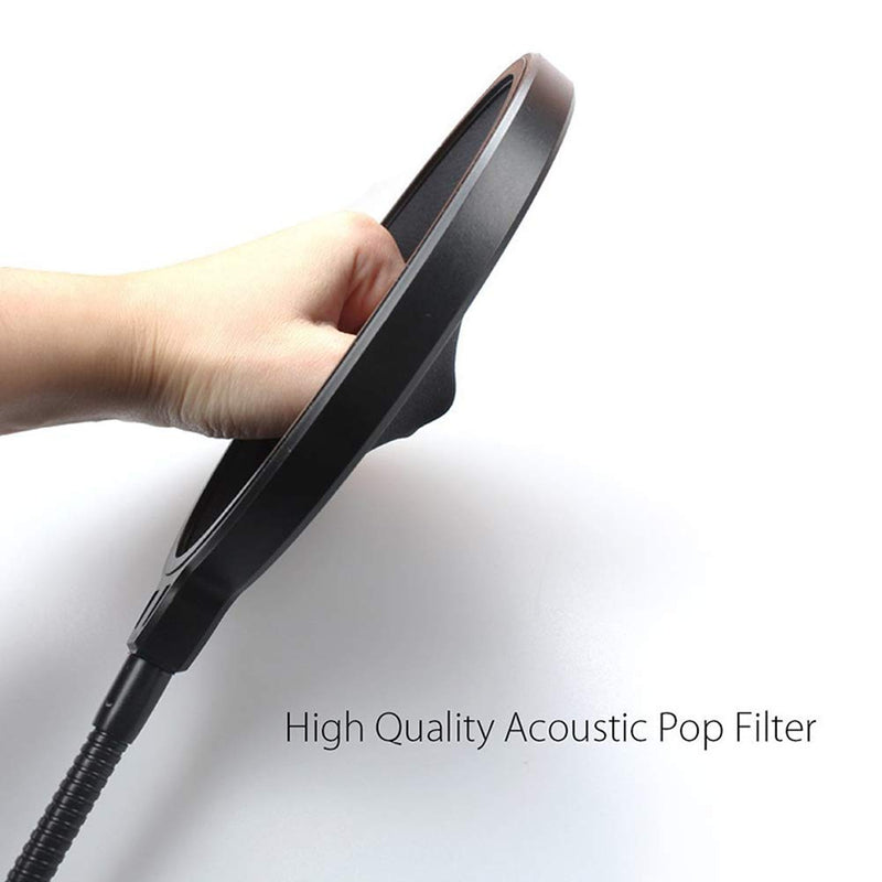 [AUSTRALIA] - Upgrade Microphone POP Filter with Double Layer Screen and Flexible 360°Gooseneck Clip Stabilizing Arm for For Recordings, Broadcasting, Streaming, Singing 