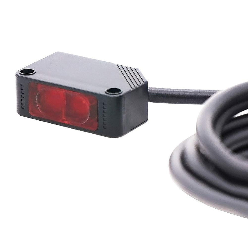 Twidec/ 0-2M Adjustable Indoor Wall Mounted Photoelectric Beam Sensor NPN (NO Or NC Switchable) photoelectric Sensor Switch Proximity Switch 2m line Cable Induction With Reflector Panel E3Z-R61-Z-G