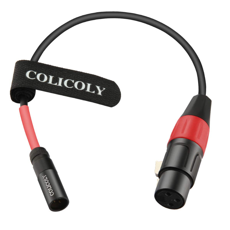 [AUSTRALIA] - COLICOLY XLR Female to Mini XLR Male Microphone Audio Cable for Blackmagic Pocket 4K Camera Video Assist 4K - 1ft 