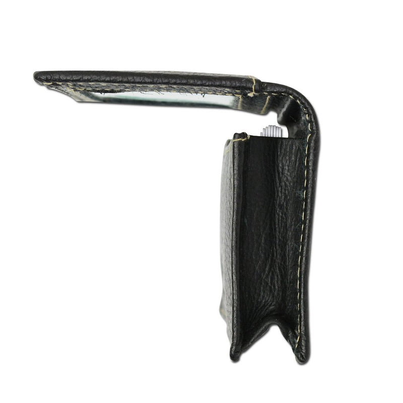 100% Leather Business Card Holder Black #96-70