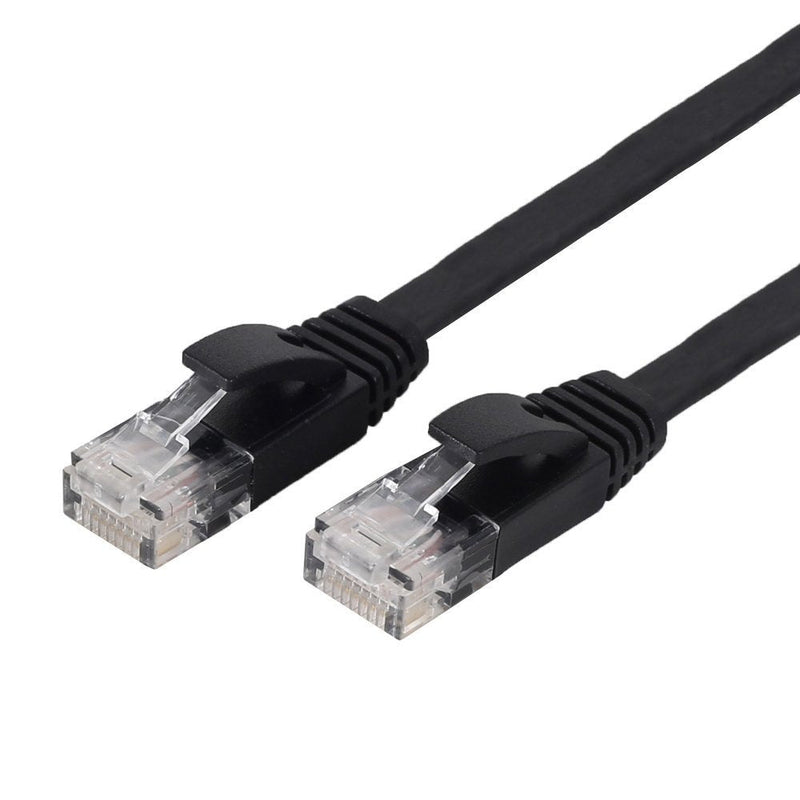 [AUSTRALIA] - Liphontcta NCElec Weatherproof Flat Cat 6 (Cat6) Ethernet Cable, RJ45 Connector, 32AWG, Up to 1.0 Gbps and 250 MHz (50Ft, Black) 