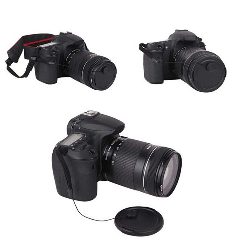 DTTRA 2Pcs 9.25in Black Lens Cover Belt Type Lens Cover Holder Prevents Lens Cover from Losing