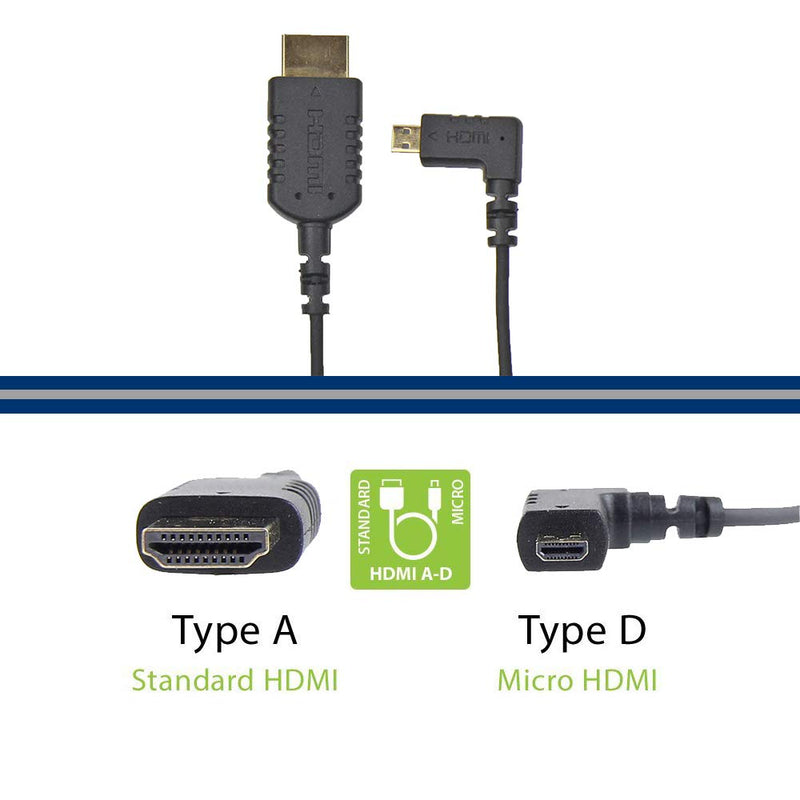 CMR 15 Inch UltraFlex 4k Micro Right Angle HDMI Male to Standard HDMI Male Cable. Ultra Flexible Slim 90 Degree Thin HDMI Cable. 2. 15 Inch Micro Right Angle HDMI Male