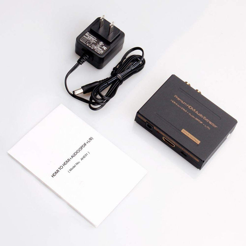 iArkPower HDMI Audio Extractor Splitter HDMI to HDMI + Optical + RCA L/R Stereo Audio Out Supports 3D (1080P) 1080P