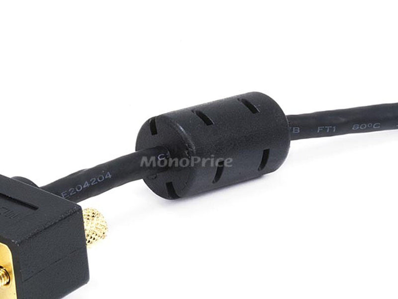 Monoprice 10ft Ultra Slim SVGA Super VGA 30/32AWG M/M Monitor Cable w/ ferrites (Gold Plated Connector) 10 Feet