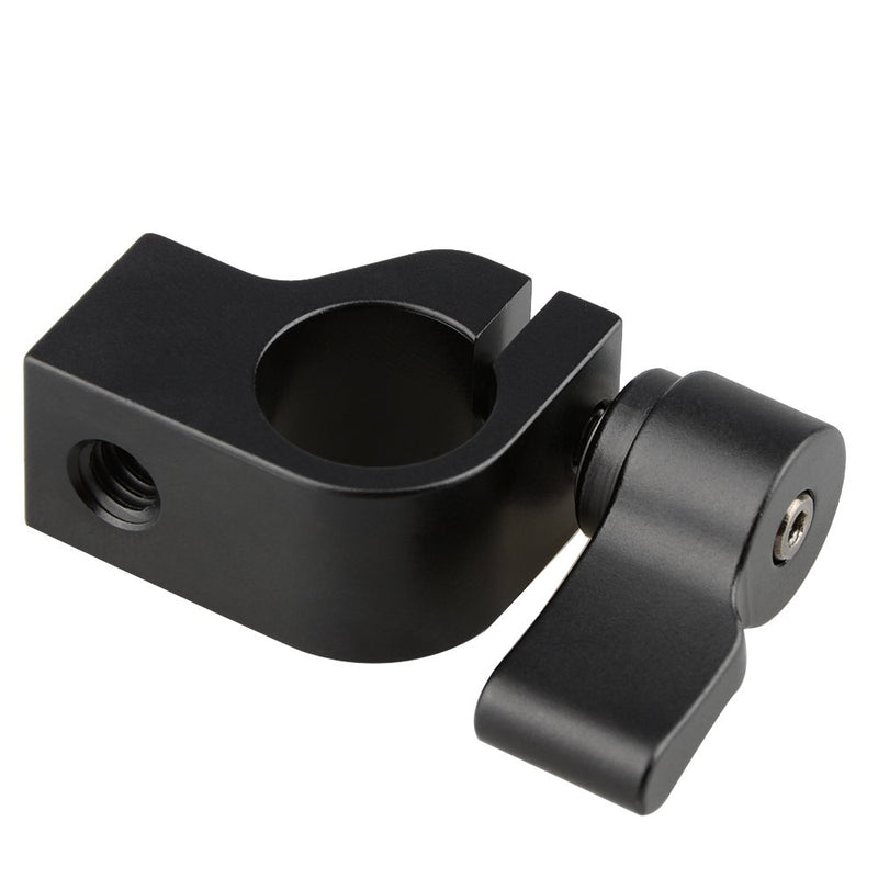 CAMVATE 15mm Single Rod Clamp with Two 1/4"-20 Screw Hole for Camera DSLR Rail System(Black)