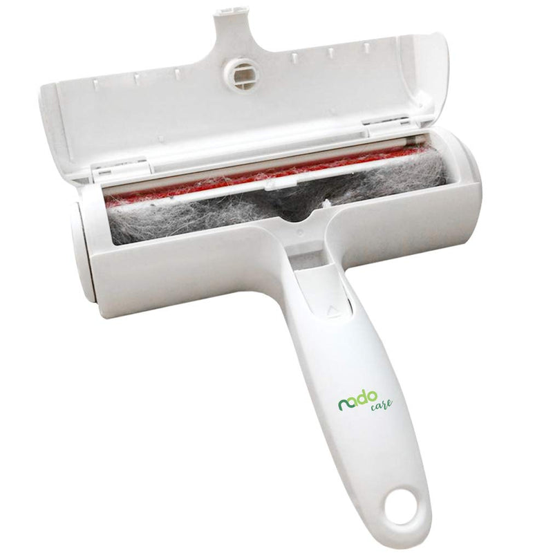 Nado care Pet Hair Remover Roller - Lint Roller for pet Hair - Self Cleaning Dog & Cat Hair Remover - Remove Dog, Cat Hair from Furniture, Carpets, Bedding, Clothing and More. White