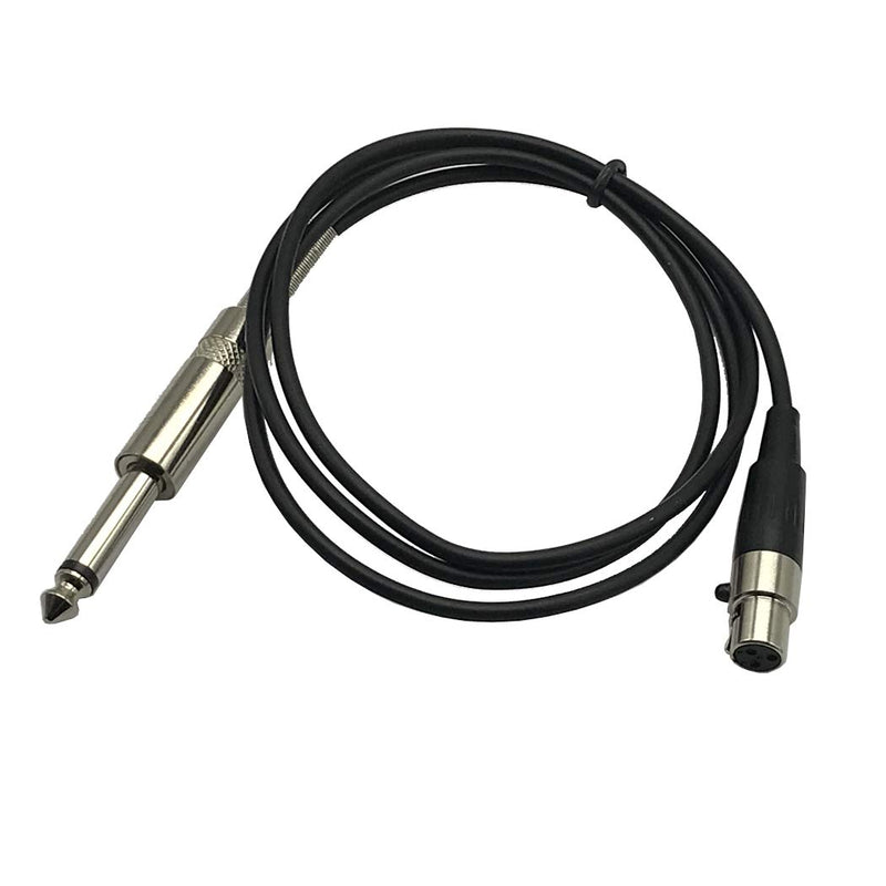 MMNNE 3.3Feet 1/4" TS Male Plug to Mini XLR-Female 3-Pin Cable Connector, Straight Connectors Straight Connectors