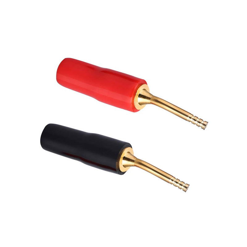 Eightnoo 2mm Banana Plug Screw Type Audio Speaker Cable Connector for 12 AWG Speaker Wire Gold Plated (2-Pair) 2-Pair