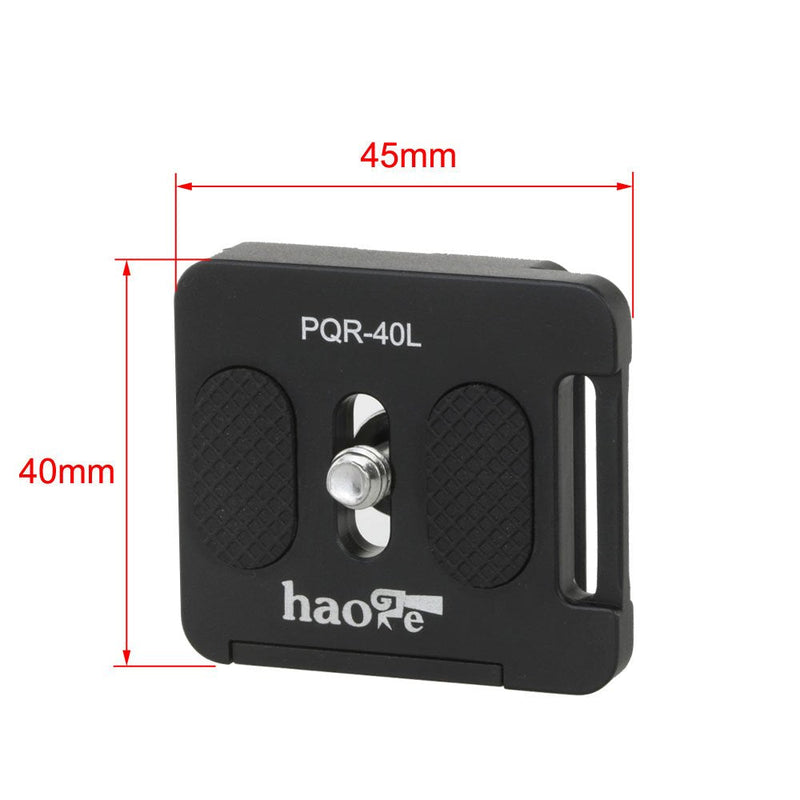 Haoge PQR-40L 40mm Universal Camera Quick Release Plate with Retractable Lip Flange for Arca Swiss Standard Tripod Ball Head Ballhead Clamp