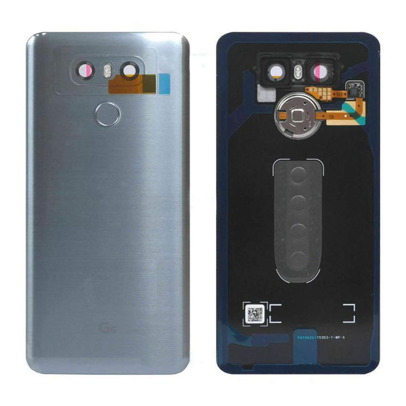 BSDTECH for G6 Back Glass Cover,Waterproof Battery Door Cove+Camera Lens Cover/Fingerprint with Tape Parts Replacement for LG G6 H871 H872 US997 VS998 LS993 (Ice Platinum) Ice Platinum