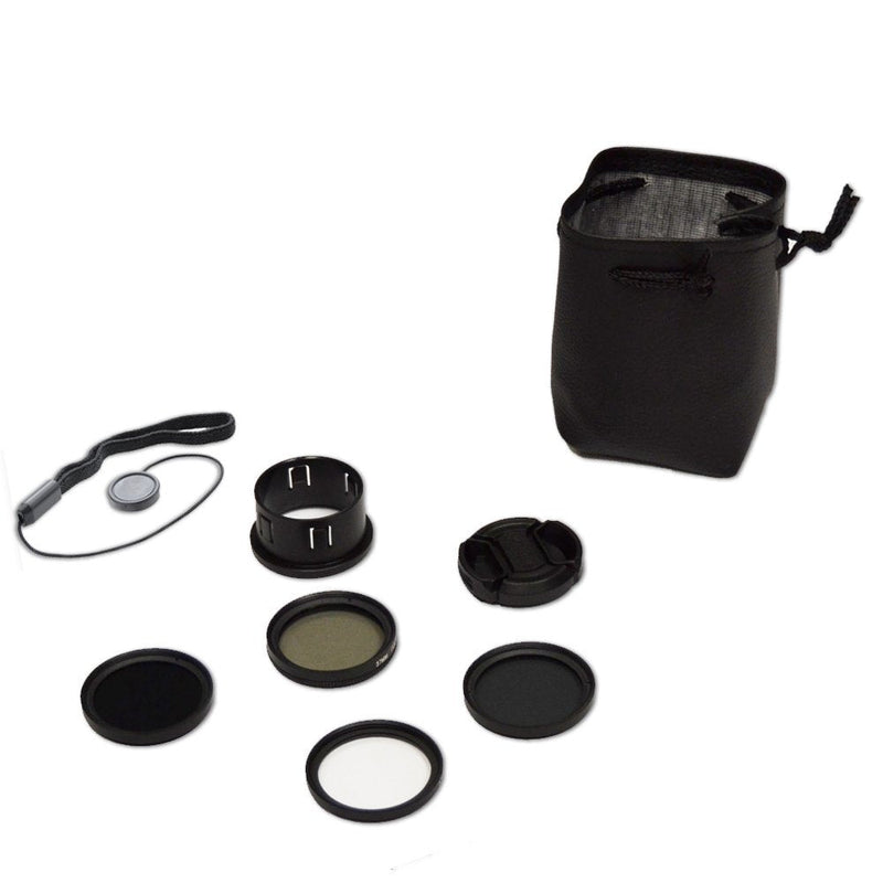 37MM Filter Kit for DJI Phantom 3 Series Drones. Kit Includes: CPL, ND4, ND8, UV, Lens Cap, Cap Keeper + eCostConnection Microfiber Cloth