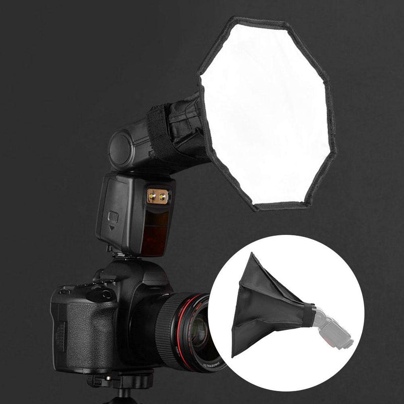 Bindpo Flash Softbox, 30x30cm Folding Speedlight Softbox Diffuser Cover Universal for Canon for Nikon for Sony DSLR Camera